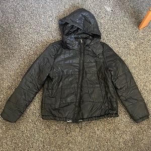 Black winter puffer jacket